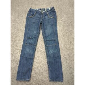 Allen B Jeans Womens 6 Studded Pockets Straight Leg Stretch Denim Pants